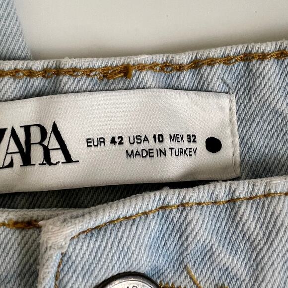 NWT Women's Zara Relaxed Fit Slim Leg Mid Rise Size 10 Jeans - Picture 9 of 16
